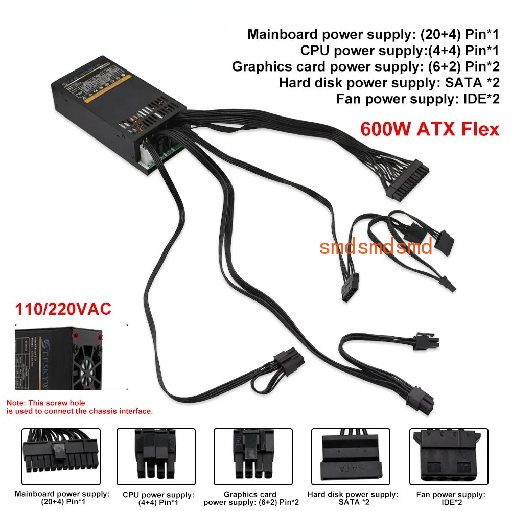 600W Modular Power Supply Smal - Flex Atx Power Supply 600W 1U review and price